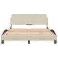 vidaXL Rám postele Dover krémová 140x190 cm látka