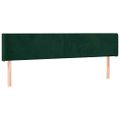 vidaXL Čelo postele s LED tmavozelené 203x16x78/88 cm zamat