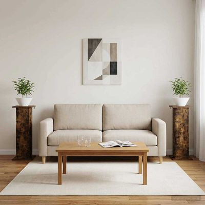 vidaXL Stojan na rastliny 2 pcs Dymový dub 30,5 x 30 x 80,5 cm