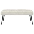 vidaXL Lavica s gombíkovým prešívaním Krémová 110 x 40 x 46 cm Zamat