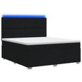 vidaXL LED boxspring posteľ s matracom Čierna 180 x 200 cm Látka