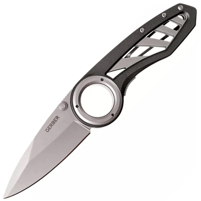 Gerber 31-003640 Remix Plain vreckový nôž 7,3 cm, Stonewash, čierna, hliník, spona