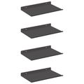 vidaXL Závesná polica Nástenná montáž 4 ks Čierny 30 x 18 x 2,5 cm