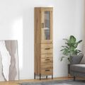 vidaXL Highboard Remeselný dub 34,5 x 34 x 180 cm Kompozitné drevo