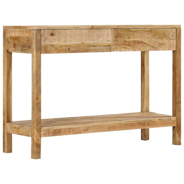 vidaXL Konzolový stolík s 2 zásuvkami 110x35x75 cm mangovníkový masív