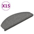 vidaXL Schodové rohože 15 ks 65x24x4 cm tmavošedé polkruhové veľké