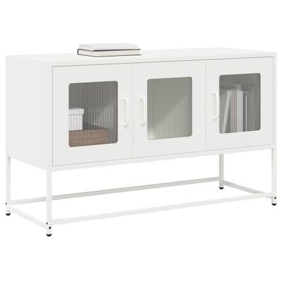 VidaXL TV skrinka Biela 100,5x39x60,5 cm Oceľ valcovaná za studena
