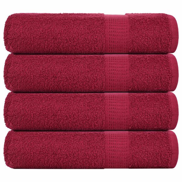 vidaXL Sprchové osušky FROGN 4 ks bordové 70x140 cm 360 g/m²