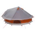 vidaXL Tipi stan 18-miestny Šedá a oranžová Polyester a oceľ