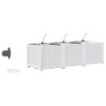 vidaXL Záhradný kvetináč 3 ks Biela 120 x 40 x 37,5 cm PP