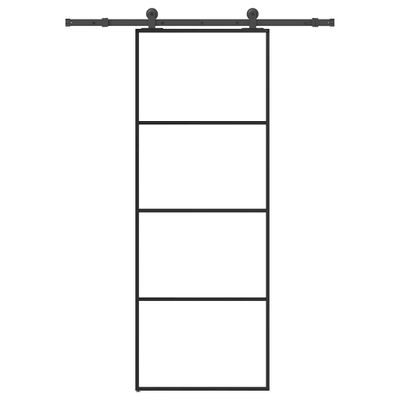 vidaXL Posuvné dvere s kovaním 76x205 cm ESG sklo a hliník