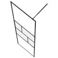 vidaXL Stena walk-in sprchy Čierna 100 x 195 x 0,5 cm Sklo a hliník