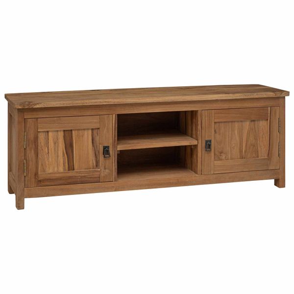 vidaXL Skrinka na TV 110 x 30 x 40 cm Prírodná Husté teakové drevo
