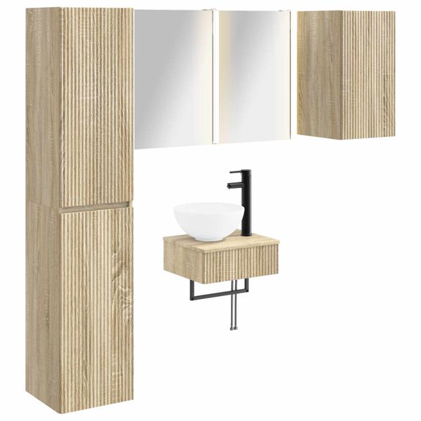 vidaXL Sada kúpeľňového nábytku 5 pcs Dub sonoma