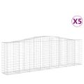 vidaXL Oblúkové gabionové koše 5 ks 400x50x120/140 cm pozink. železo