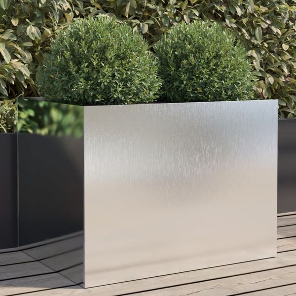 vidaXL Kvetináč strieborný 62x47x46 cm nehrdzavejúca oceľ