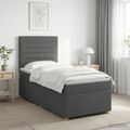 vidaXL Posteľ boxspring s matracom Tmavosivá 100 x 200 cm Látka