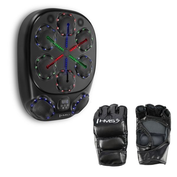Elektronický boxerský terč HMS TB10 s LED, Bluetooth a rukavicami (Music Boxing Machine)