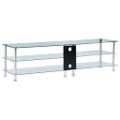 vidaXL TV stolík priehľadný 150x40x40 cm tvrdené sklo