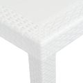 vidaXL Záhradný stôl biely 220x90x72 cm plastový s ratanovým vzhľadom