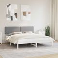 vidaXL Rám postele s čalúneným čelom Svetlosivá 200 x 200 cm