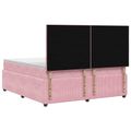 vidaXL Posteľ boxspring s matracom Ružová 180 x 200 cm Zamat