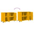 vidaXL Komoda horčicovožltá 100,5x39x7 cm oceľ