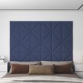 vidaXL Nástenné panely 12 ks modré 30x30 cm látková 0,54 m²