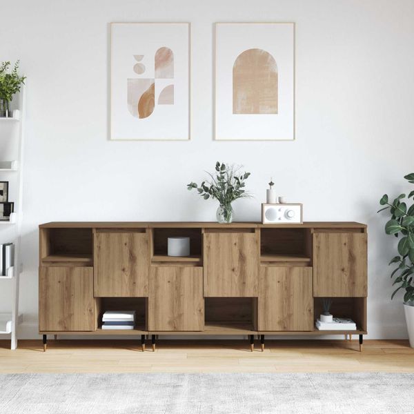 vidaXL Komody 3 pcs Remeselný dub