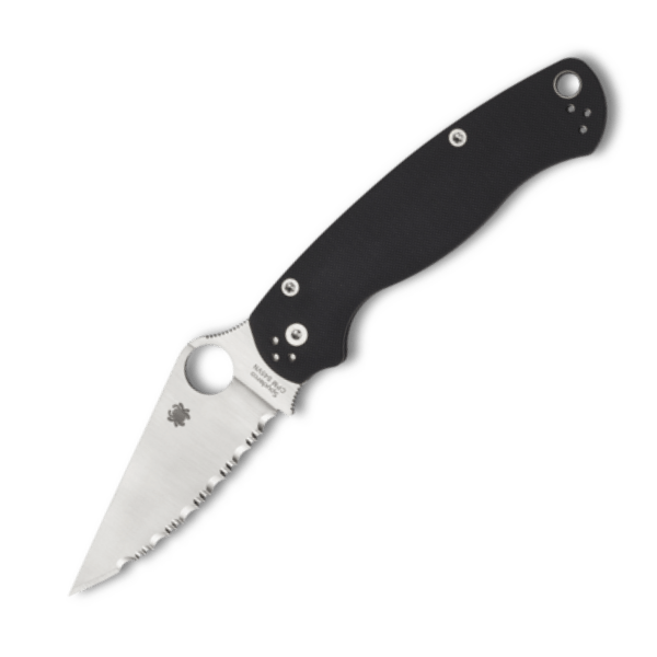 Spyderco C81GS2 Para Military 2 Serrated vreckový nôž 8,8 cm, Satin, čierna, G10