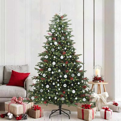 vidaXL Umelý vianočný stromček Zelená 210 cm PVC, kov a plast