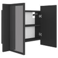vidaXL LED kúpeľňová zrkadlová skrinka sivá 60x12x45 cm akryl