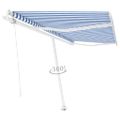 vidaXL Samostatne stojaca automatická markíza 450x350 cm modro-biela