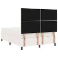 vidaXL Posteľ s pružinovým rámom Krémová a biela 160 x 200 cm