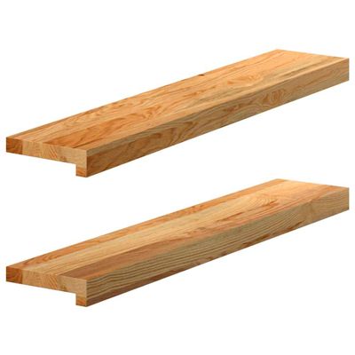 vidaXL Okenný parapet 2 ks svetlohnedá 80x15x2 cm dubový masív