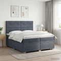 vidaXL Posteľ boxspring s matracom Tmavosivá 200 x 200 cm Zamat