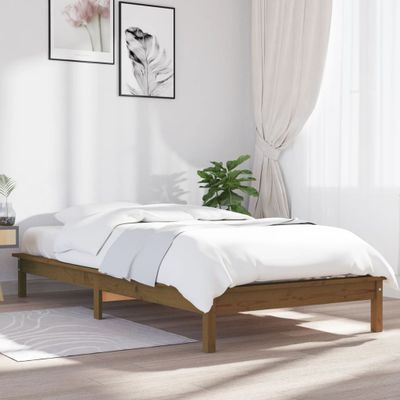 vidaXL Posteľný rám medovohnedý borovicový masív 100x200 cm