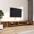 vidaXL 3-dielna súprava TV skriniek s LED dymový dub spracované drevo