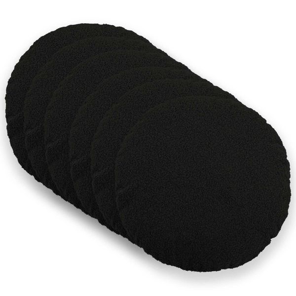 vidaXL Poťah na podložku 6 pcs HEERLEN Čierna Ø 30 cm Bouclé