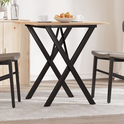 vidaXL Jedálenský stolík v tvare X 60x60x75 cm borovica a oceľ