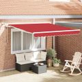 vidaXL Sklopná markíza Červená 350 x 250 cm Polyester