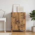vidaXL Servírovacia skriňa so zásuvkou Staré drevo 66 x 34,5 x 90 cm