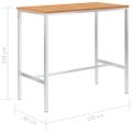 vidaXL Barový stôl 120x60x105 cm teakový masív a nehrdzavejúca oceľ