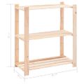 vidaXL Regál s 3 policami 80x38x90 cm, borovicový masív 150 kg