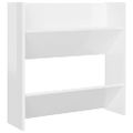 vidaXL Nástenné skrinky na topánky 4 ks, lesklé biele 60x18x60 cm