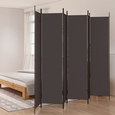 vidaXL 6-panelový paraván hnedá 300x220 cm látkový