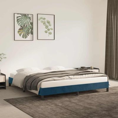 vidaXL Posteľ bez matraca tmavomodrý 180x200 cm zamat