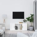 vidaXL TV skrinka biela 100x35x40 cm spracované drevo