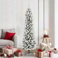 vidaXL Umelý vianočný stromček Biela 180 cm PVC, kov a plast