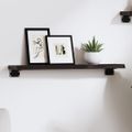 vidaXL Nástenná polica tmavohnedá 60x10x2 cm ošetrený dubový masív